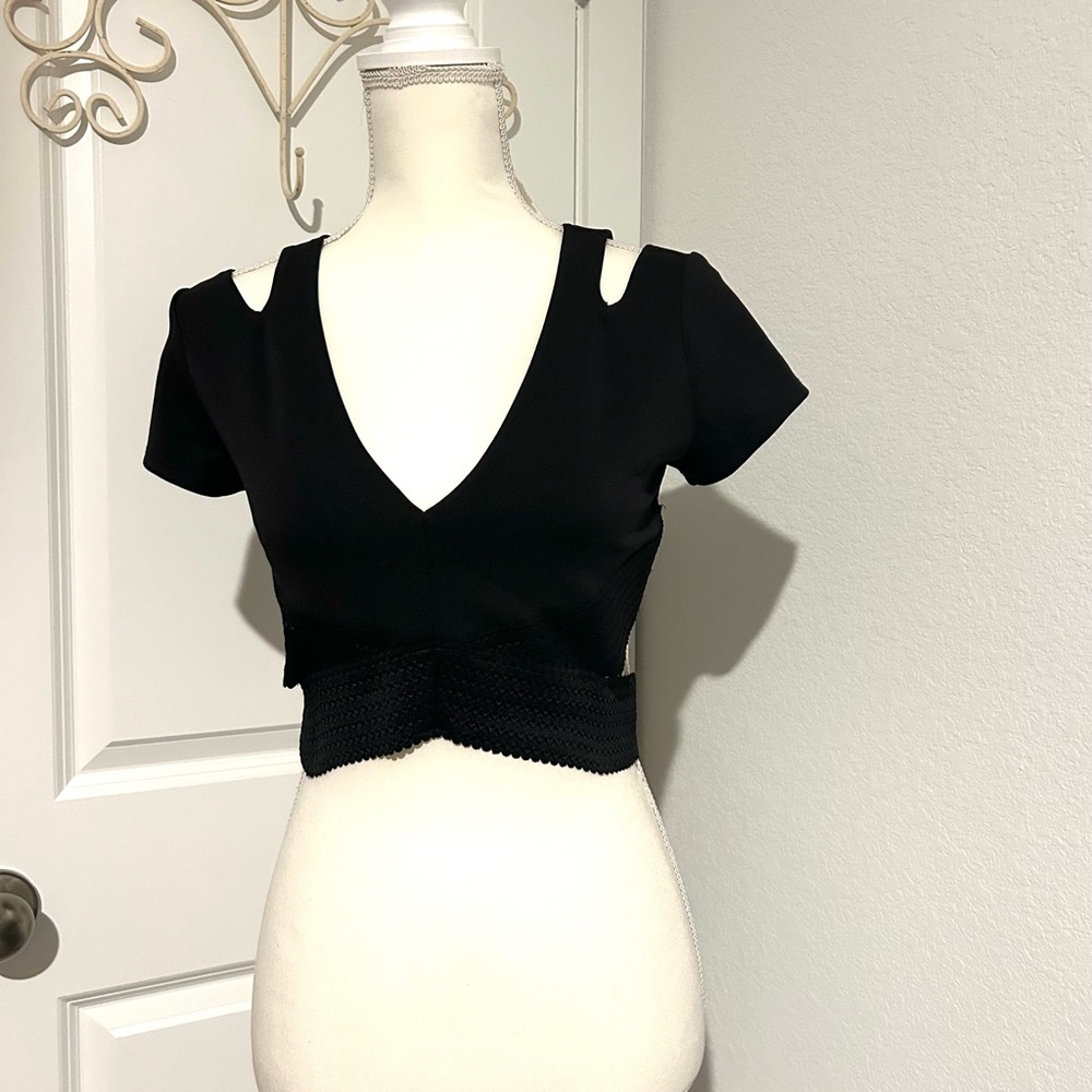 Express Black Cutout Crop Top